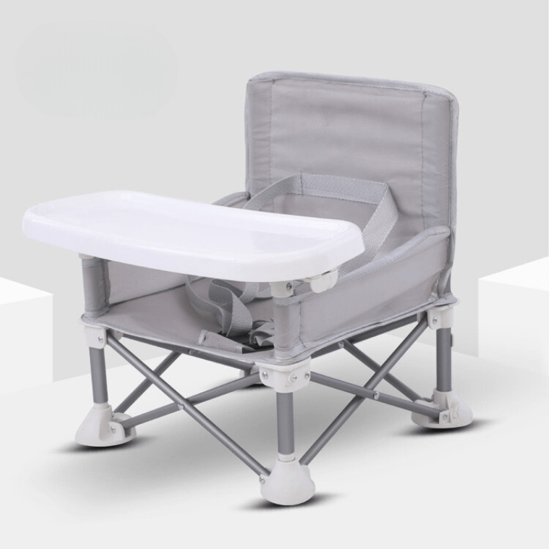 Portable Booster High Chair – Foldable Aluminum Seat with Tray & Travel Bag