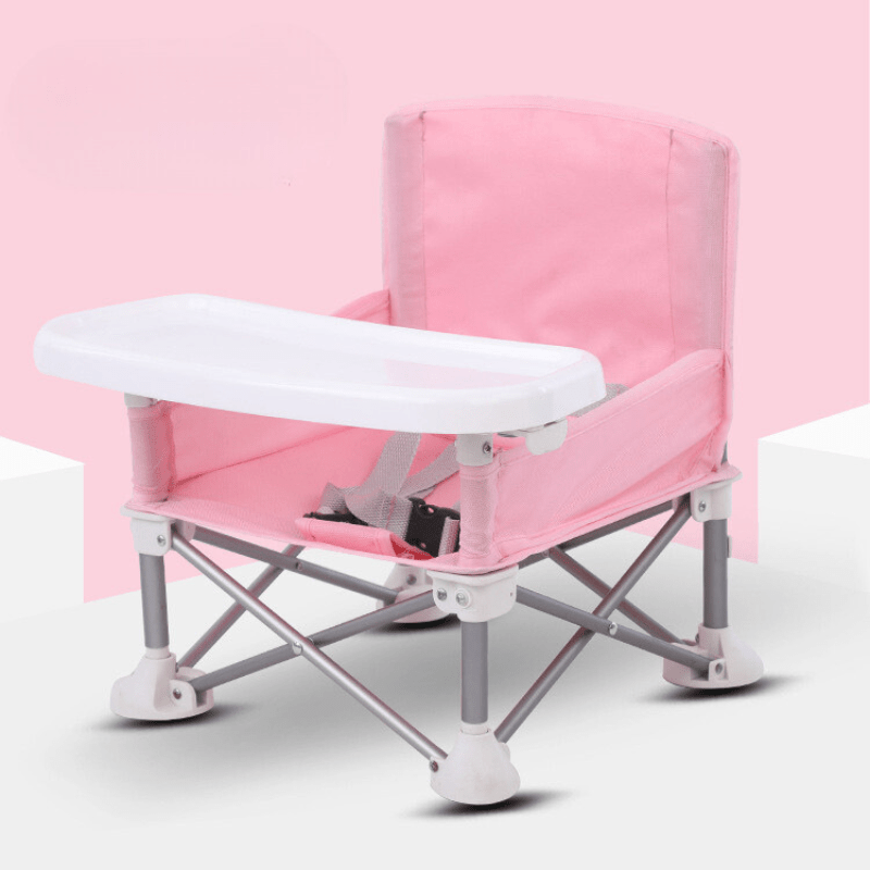 Portable Booster High Chair – Foldable Aluminum Seat with Tray & Travel Bag
