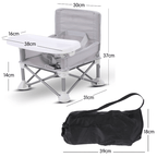 Portable Booster High Chair – Foldable Aluminum Seat with Tray & Travel Bag