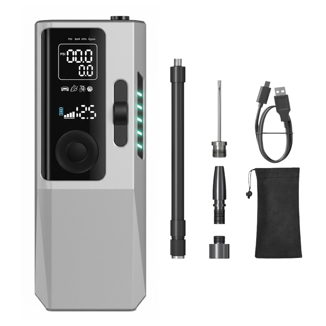 Portable Cordless Tire Inflator with Digital Gauge and Auto Shutoff