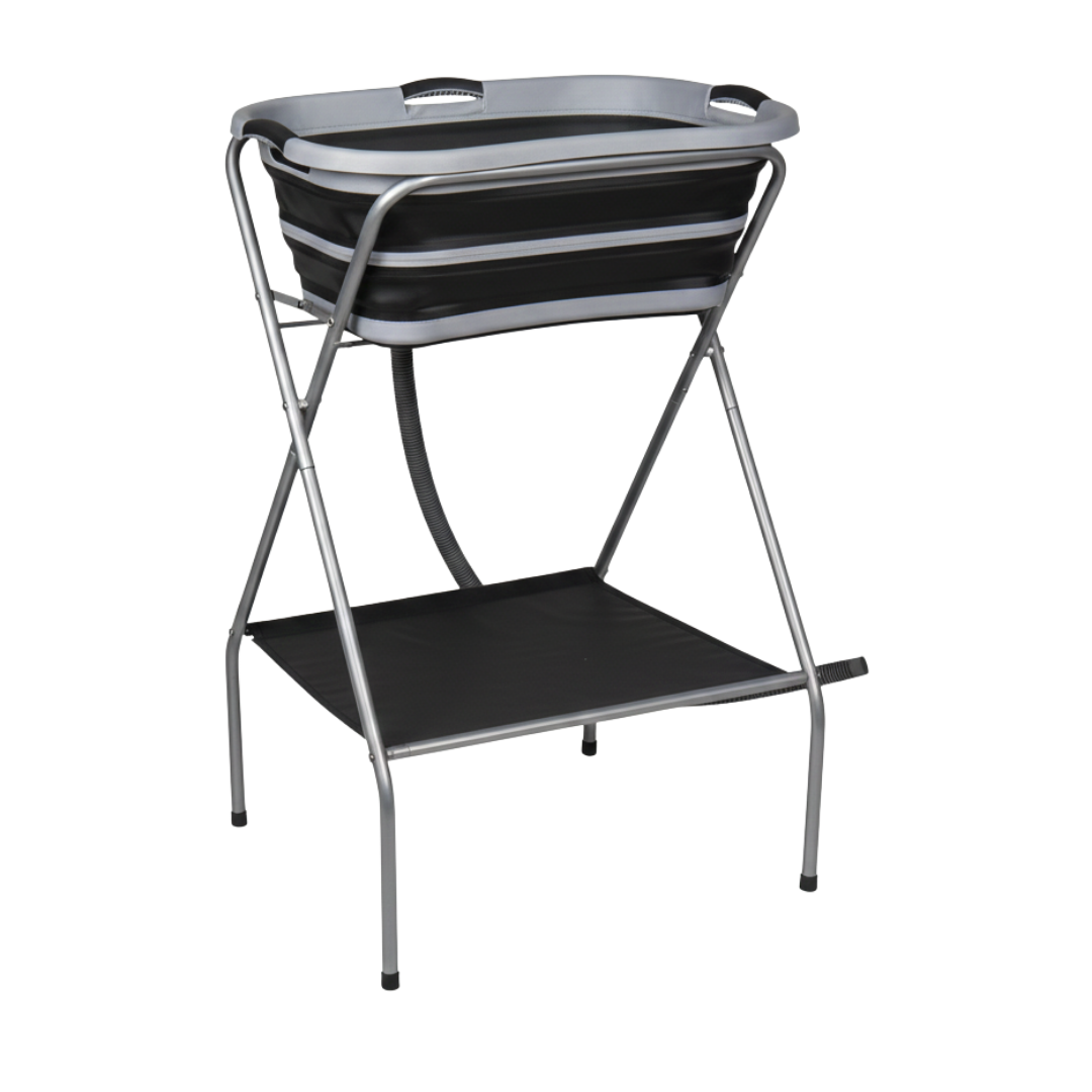 Portable Dog Bath Tub with Collapsible Frame and Draining Hose System