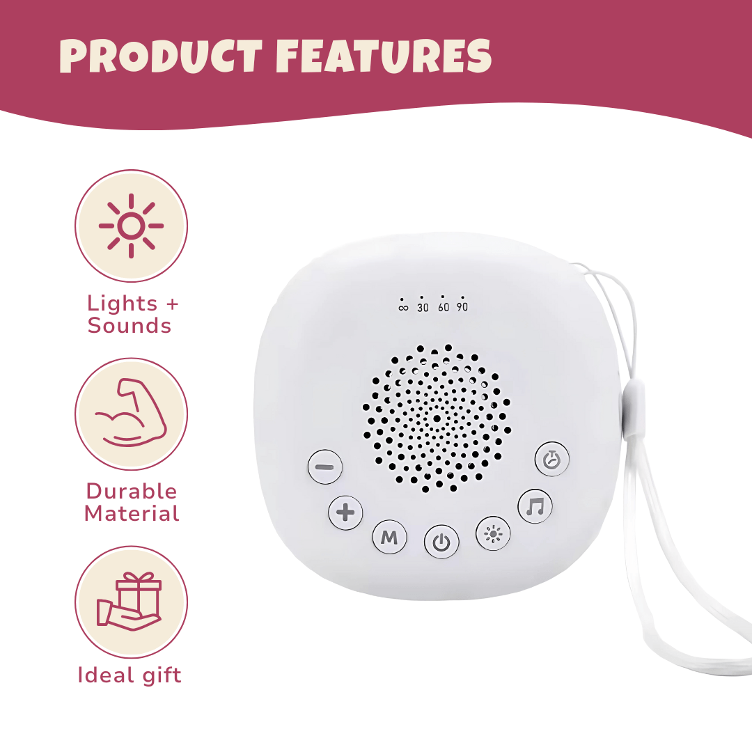 Portable White Noise Machine – 20 Sound Modes, USB-C Rechargeable