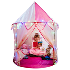 Princess Castle Play Tent with Colorful Star Lights Outdoor and Indoor