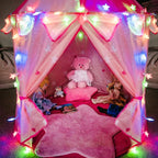 Princess Castle Play Tent with Colorful Star Lights Outdoor and Indoor