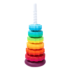 Rainbow Stacker Rotating Tower – 6-Layer Spiral Gear Toy for Toddlers