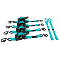 Retractable Ratchet Tie Down Straps 1 in x 10 ft 4-Pack, 1209 lb