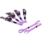 Retractable Ratchet Tie Down Straps 1 in x 10 ft 4-Pack, 1209 lb