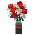 Rose Bouquet Building Kit, 841 PCS DIY Floral Display with Vase