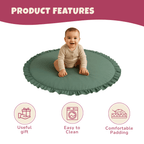 Round Cotton Play Tent Mat, Soft Nordic-Style Cushion for Kids’ Rooms