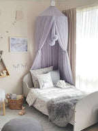 Round Crib Canopy with Dome Top, Mesh Curtain for Baby Nursery Decor
