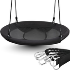 Saucer Swing Seat with Adjustable Rope Straps and Metal Frame
