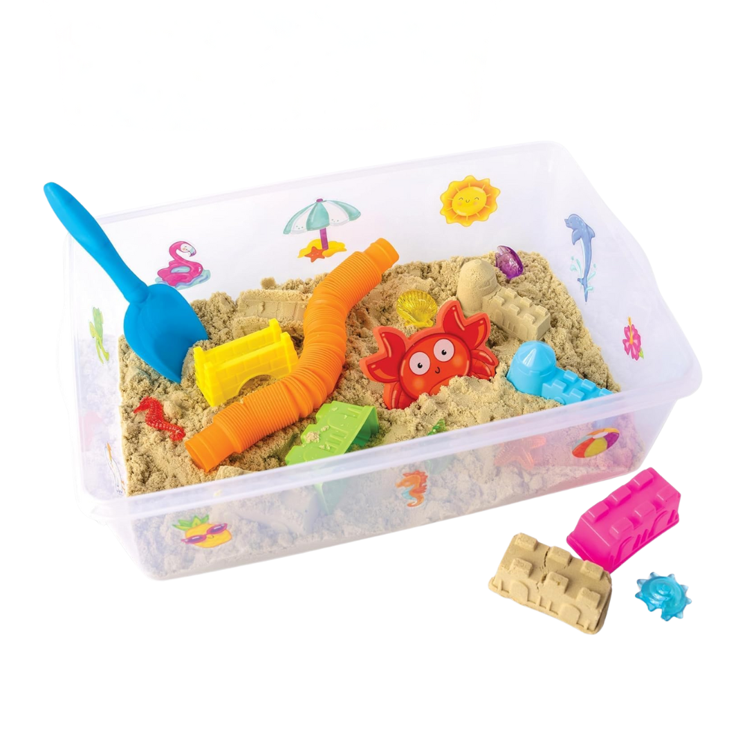 Sensory Bin Playset for Kids with Sand, Toys, and Learning Tools