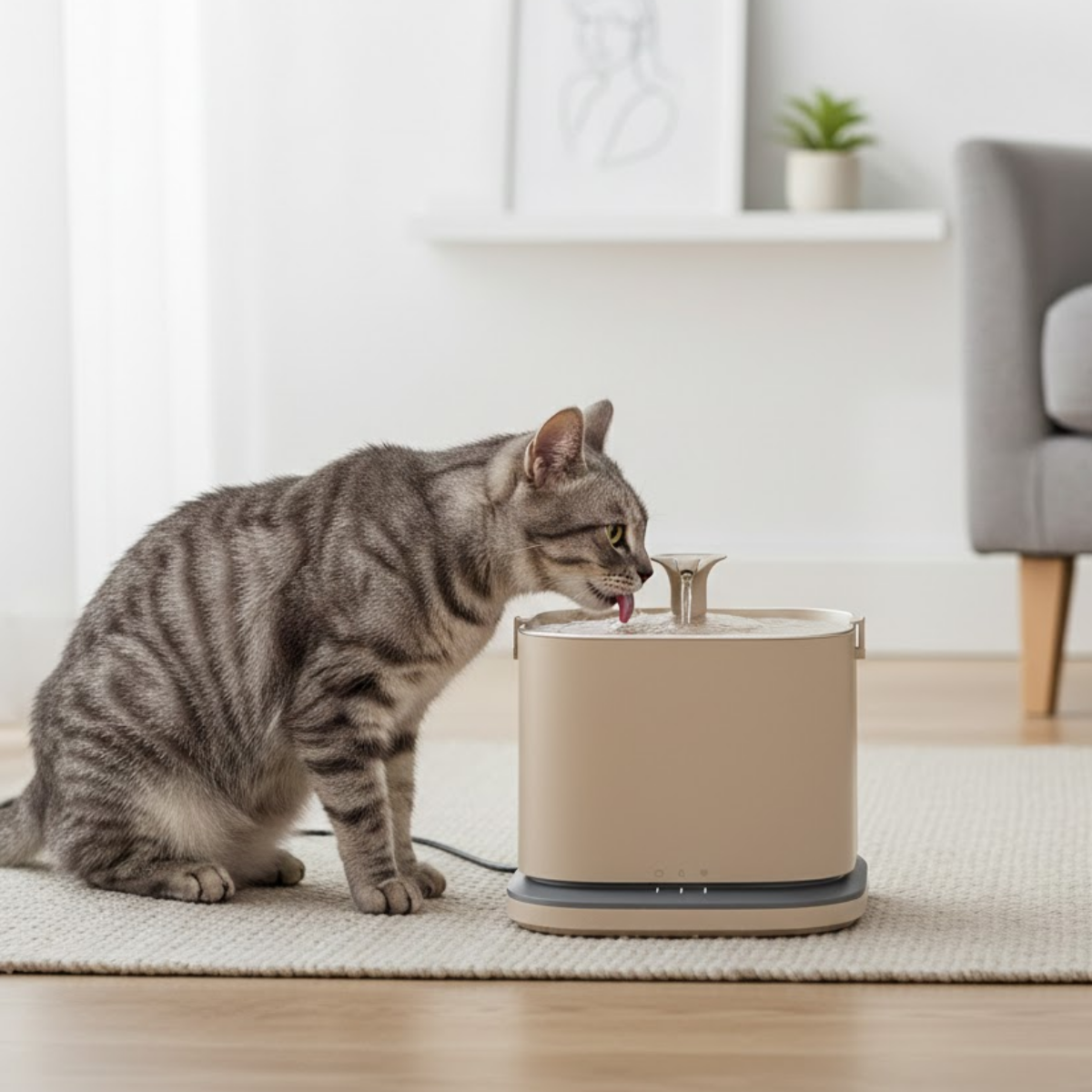 Stainless Steel Pet Water Fountain 3L, Automatic Water Dispenser