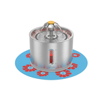 Stainless Steel Water Fountain 2.4L for Cats & Dogs with LED Light
