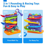 Montessori Ball Hammer Ramp Set with Mini Cars, Toddler Learning Game