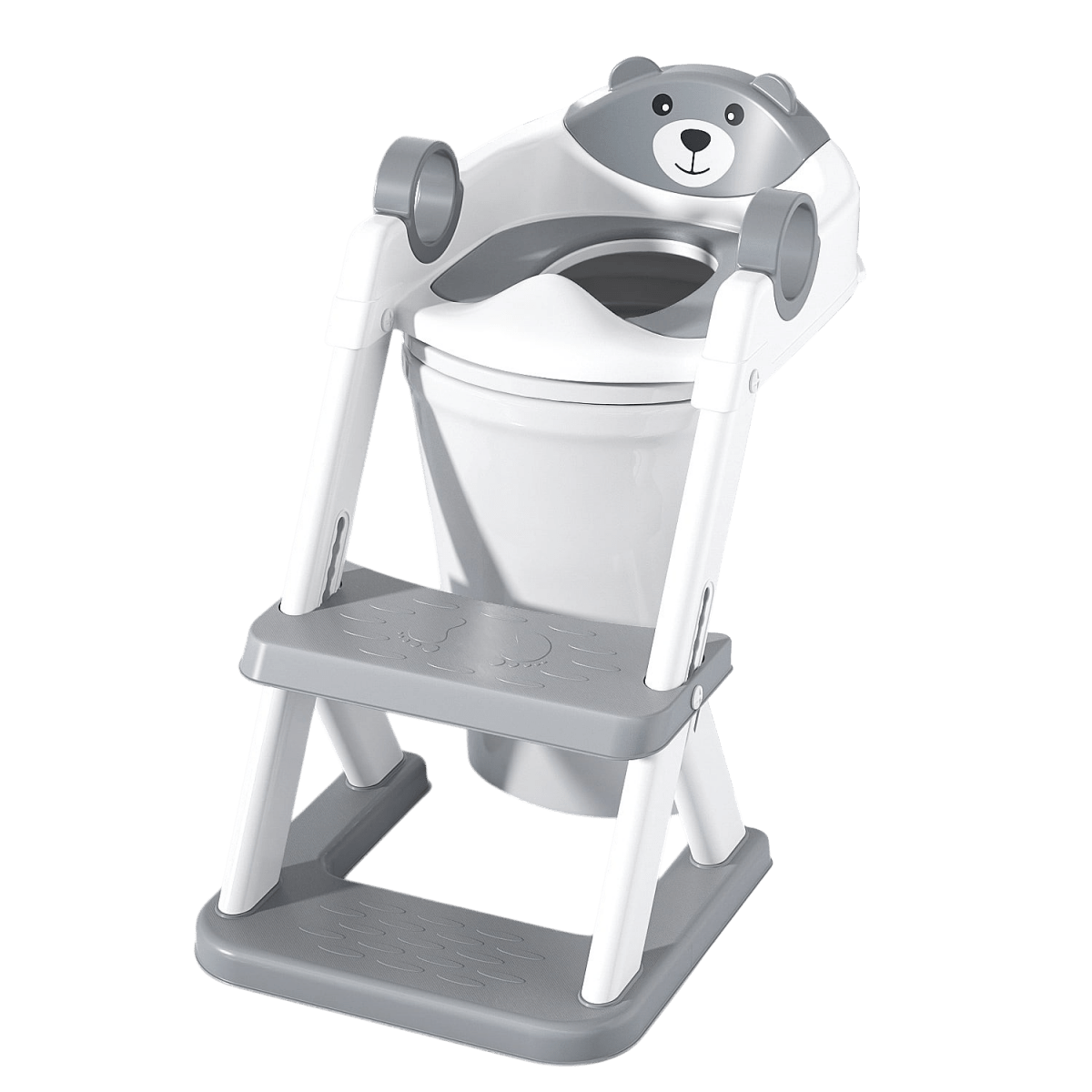 Toddler Toilet Seat with Step, Non-Slip Cushion & Splash Guard
