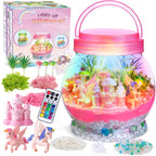 Unicorn Terrarium Craft Lights, Sand, Stickers, Castle & Moss Decor