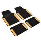 Universal Fit Faux Leather Floor Mats Set of 4, Nibbed Backing