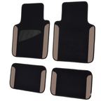 Universal Fit Faux Leather Floor Mats Set of 4, Nibbed Backing