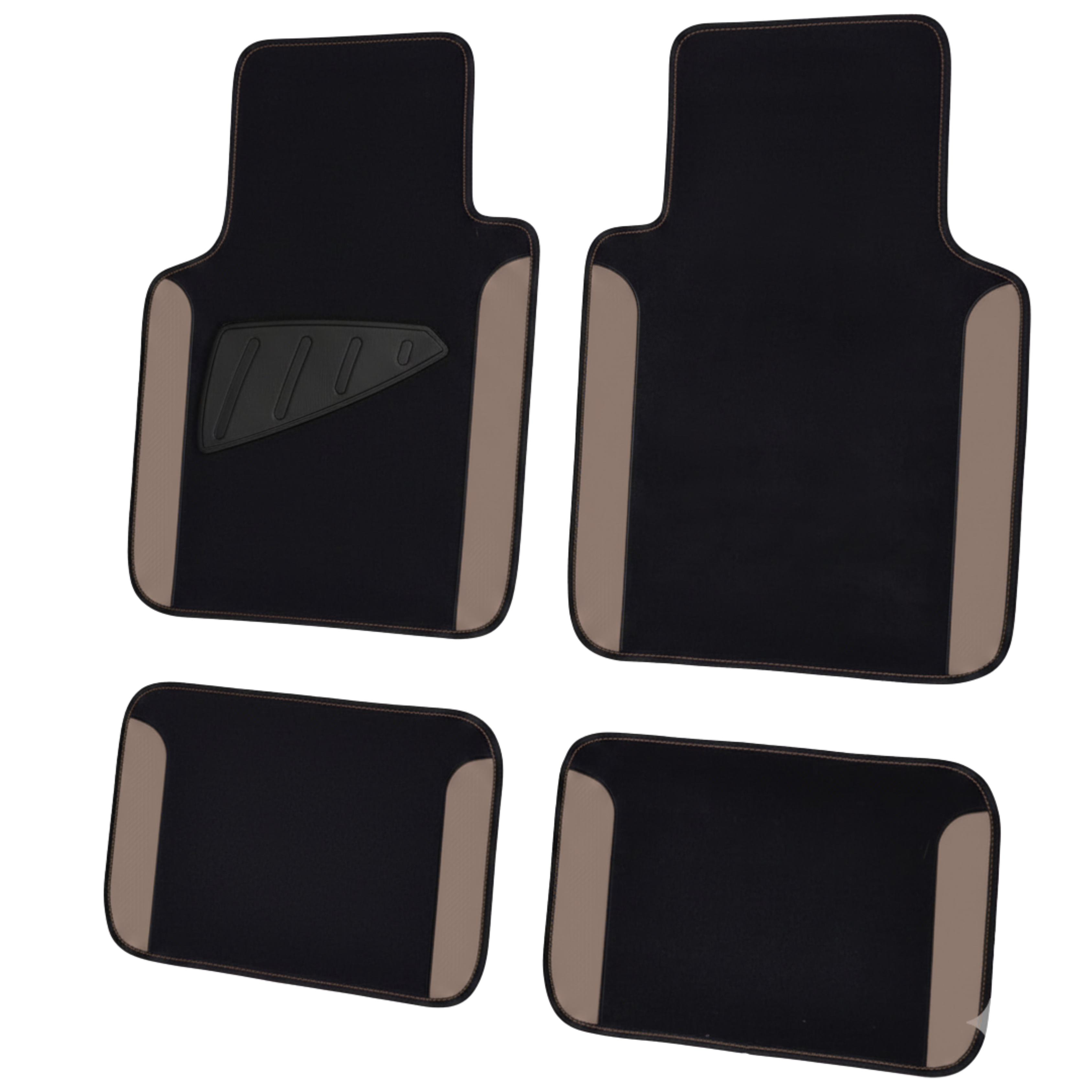Universal Fit Faux Leather Floor Mats Set of 4, Nibbed Backing
