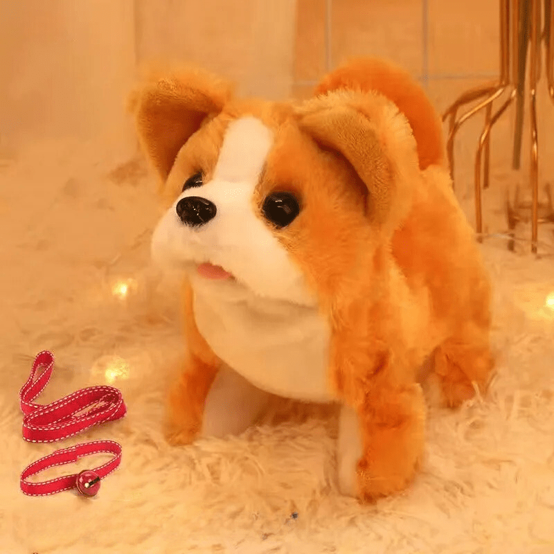 Walking Plush Dog Toy with Bark Sound, Moving Ears – Battery-Operated