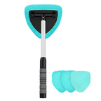 Windshield Cleaner Tool Kit, Extendable Handle, 4 Microfiber Pads