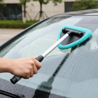 Windshield Cleaner Tool Kit, Extendable Handle, 4 Microfiber Pads