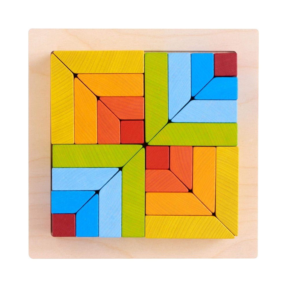 Wooden 3D Stacking Blocks 28 Pieces STEM Toy for Kids 2+ Multicolor