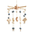Wooden Baby Crib Mobile with Bells, Musical Nursery Hanging Toy Decor