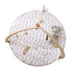Wooden Baby Activity Play Mat with 6 Hanging Toys and Foldable Frame