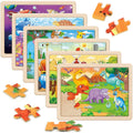 Wooden Jigsaw Puzzles for Kids 6 Themes Design, 60 Pieces Each