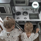 Wooden Kids Kitchen with LED, Microwave, Fridge, Accessories and Oven