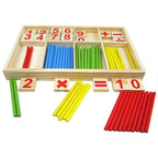 Wooden Math Counting Sticks Educational Arithmetic Learning Blocks