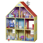 Wooden Peppa Pig Playhouse with 3 Levels, 8 Rooms, and Accessories