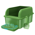 XL Cat Litter Box with Stainless Steel Pan, High Sides, Scoop