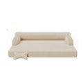 XL Pet Bed with Cooling Memory Foam, Washable Cover, and Bolsters
