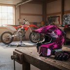 Youth Full Face Motorcycle Helmet with Goggles and Gloves Set