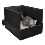 Zip Top Foldable Travel Cat Litter Box with Scoop and Collapsible Bowl